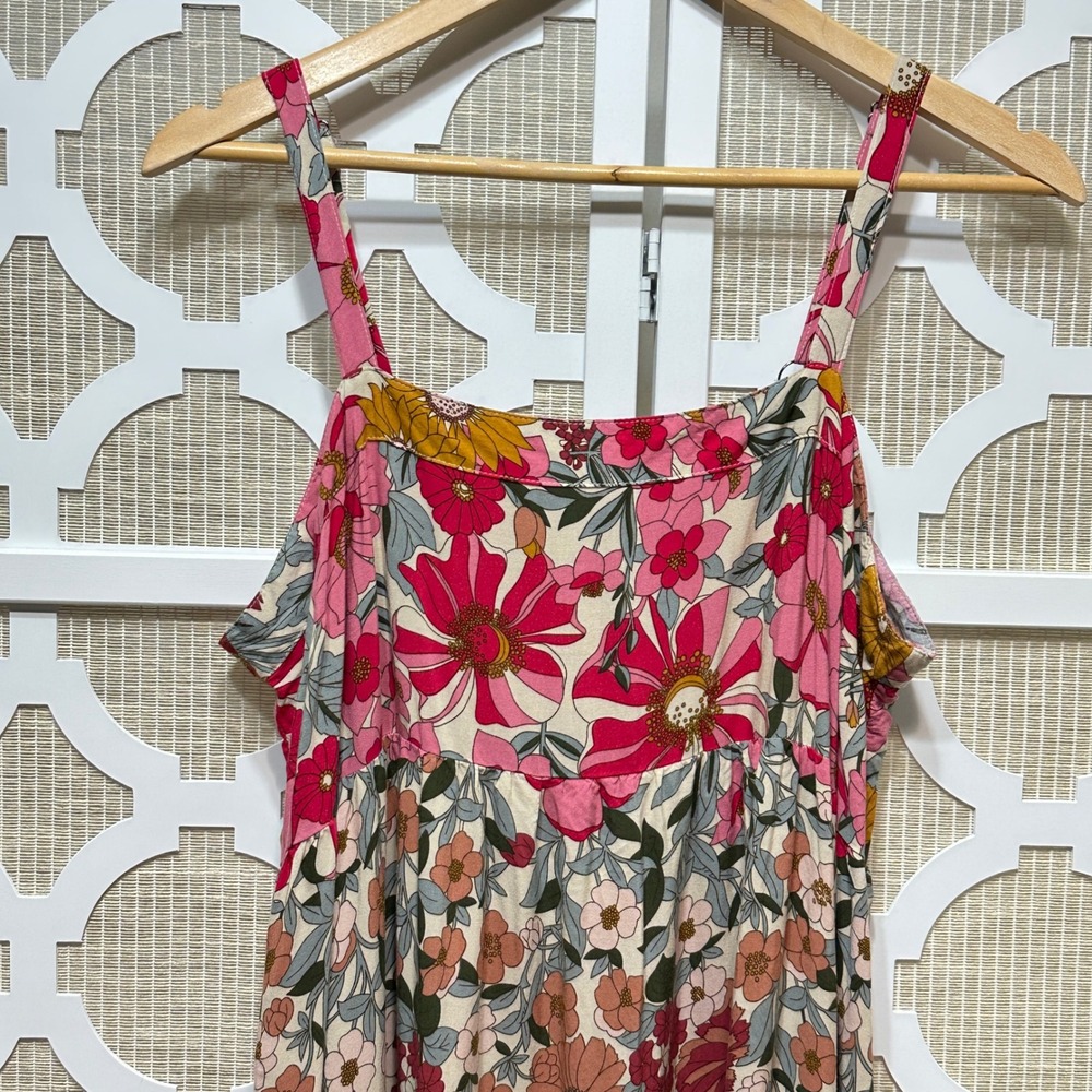 Natural Life Patti Side Slit Maxi Dress Womens XL Floral Sleeveless Boho Summer - Picture 5 of 11